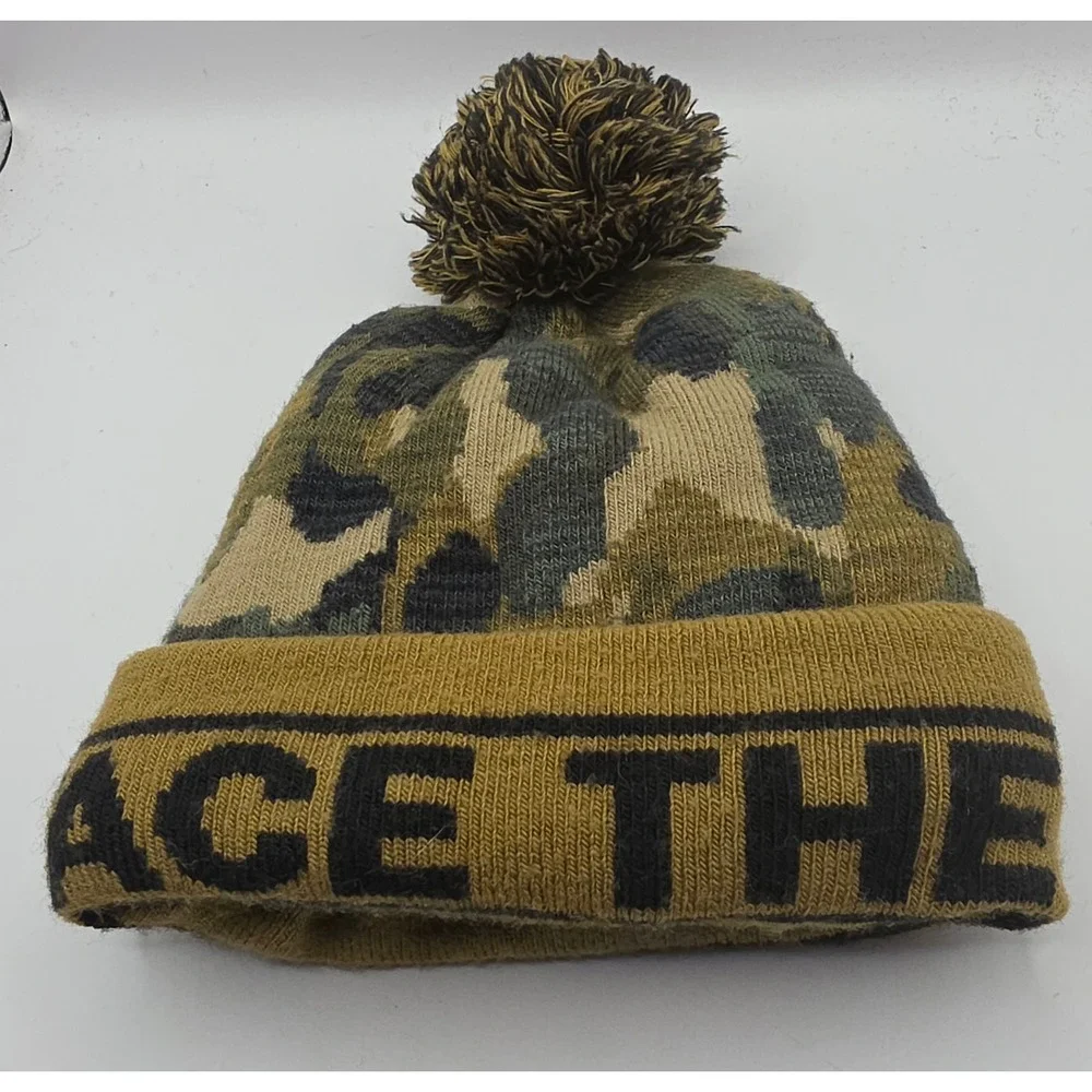 The North Face Kids Camo Pom‎ Pom Beanie Hat S P